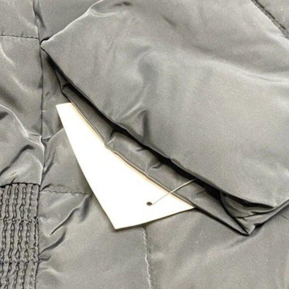 NEW COLE HAAN  Coat Black Size L Signature 40" Taffeta Full Zip Down Hooded - Picture 4 of 14